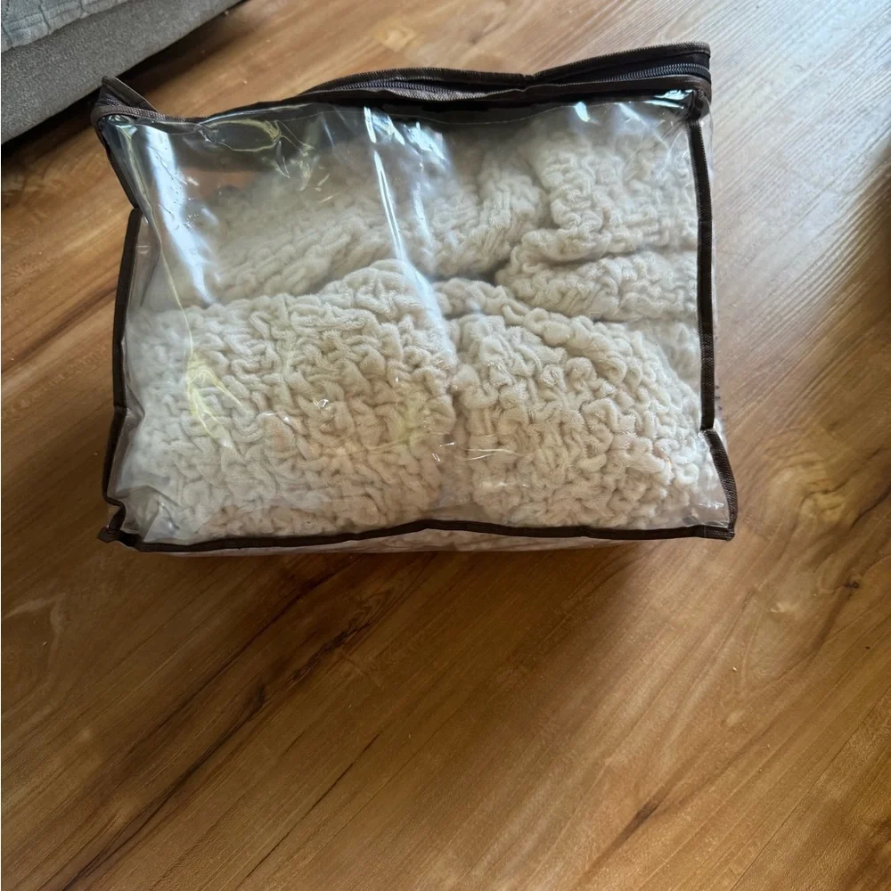 Cream microfiber chair cover